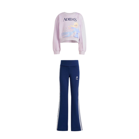 adidas × Disney Frozen Collaboration Casual Sport Set Crew Neck High-Waist Fitted 2-Piece Set Kids