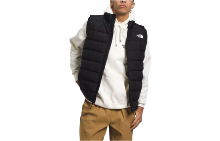 THE NORTH FACE Solid Color Relaxed Fit Zip Stand Collar Vest Men's Black