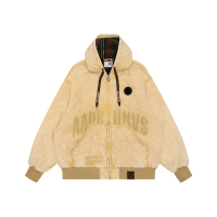 Aape FW24 Letter Embroidered Hooded Jacket Men's МПД/бежевый