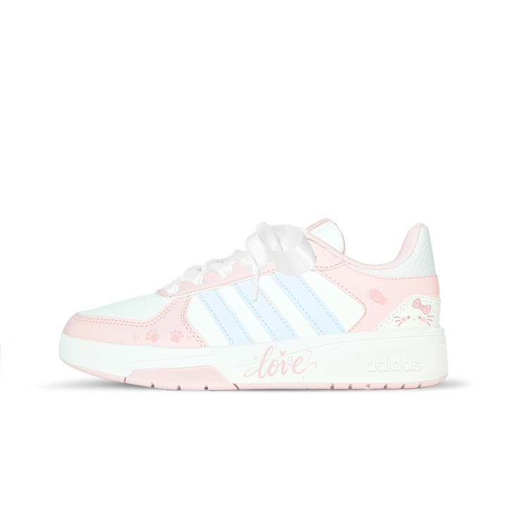 Custom Sneakers adidas COURTBEAT Pink Kitty Pink Cute Youthful Heart Overflow Campus Style Affordable Student Sweet Age-Reducing Versatile Fashion Slip-Resistant Wear-Resistant Low-Top Skateboarding Shoes Unisex Pink/Blue