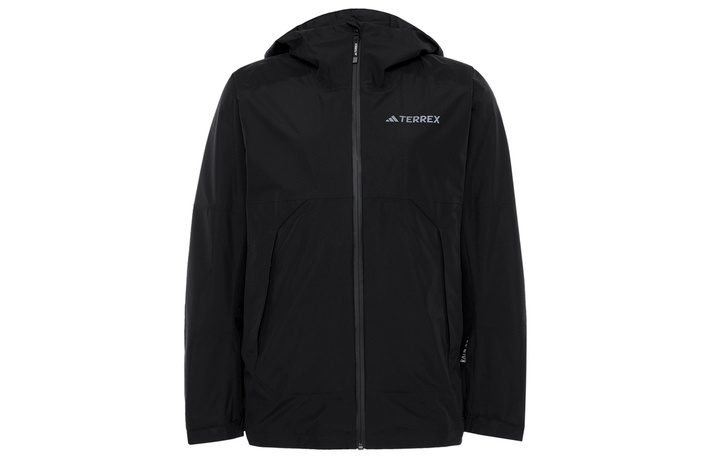 adidas Outdoor Windproof Breathable Waterproof Long Sleeve Hooded 3-in-1 Jacket Men's Black