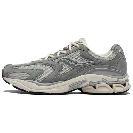 Saucony GRID FUSION Comfortable Versatile Synthetic Leather Breathable Low-Top Running Shoes Unisex Grey