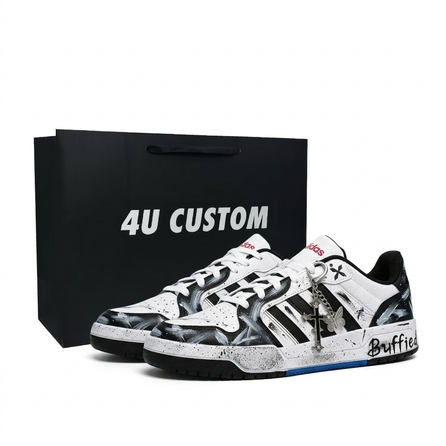 Custom Shoes adidas neo Entrap Black-White Butterfly Shadow Street Trendy Fashion Versatile Retro Style Cushioning Wear-Resistant Non-Slip Low-Top Skate Shoes Unisex White-Black