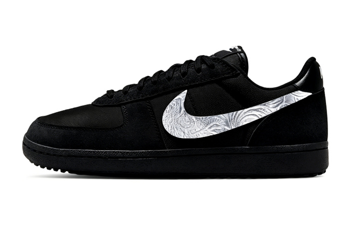 [Custom Sneakers] Nike Field General Liquid Silver Trendy Silver Swoosh Minimalist Fashion Graffiti American Street Style Light Luxury Wear-Resistant Lightweight Breathable Anti-Slip Low-Top Skate Shoes Unisex Silver 2.0