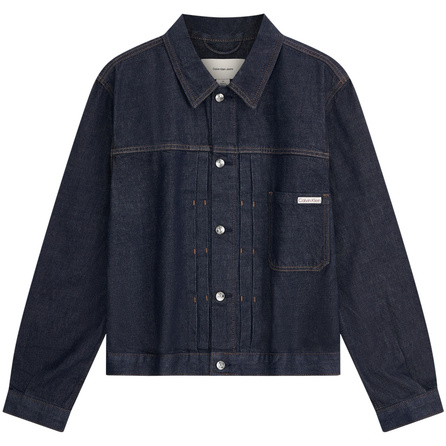 CALVIN KLEIN Jeans Vintage Workwear Style Simple Label Patch Pocket Pure Cotton Denim Jacket Men's