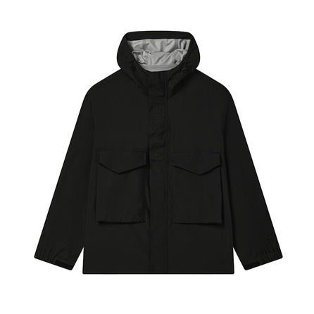FILA MILANO Series Fashion Versatile Woven Hooded Jacket Men's Navy Blue