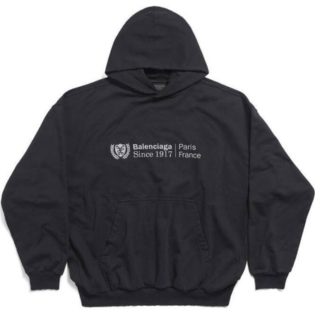 Balenciaga Letter Hooded Long Sleeve Sweatshirt Regular Fit Men's Black