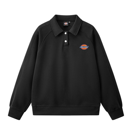 Dickies Heavyweight Loose American Vintage Drop Shoulder High Street Lazy Style Classic Horseshoe Print Fashionable Versatile Daily Commute Comfortable Preppy Style Casual Warm Lapel Long Sleeve Pullover Men's Couple Sweatshirt Unisex