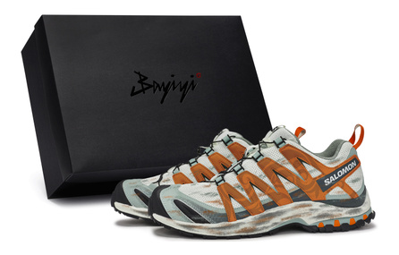 SALOMON XA PRO 3D 811 Made Twilight Vine Special Box Mountain Outdoor Functional Distressed Non-Slip Low-Top Hiking Shoes Unisex Gray Green Orange