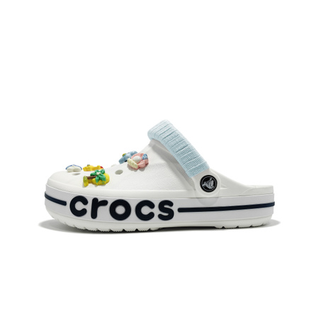 Custom ShoesCrocs Bayaband Octonauts EVA Self-Returning Bouncy Breathable Cream White DIY Shoe Charms Youthful Clog Unisex White Blue