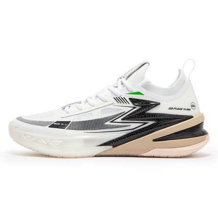361° BIG3 5.0 PRO Panda Cushioning Anti-Slip Wear-Resistant Breathability Low-Top Basketball Shoes Men's White Black