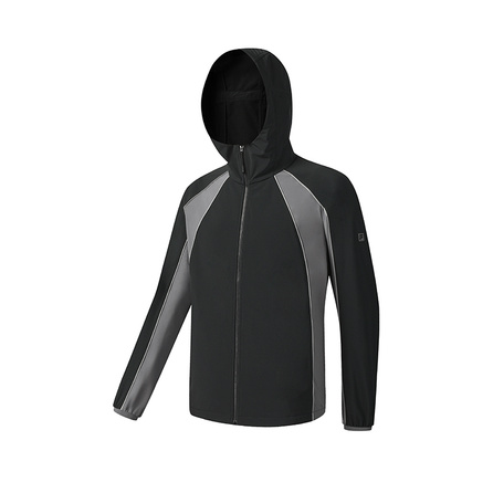 FILA Fitness Series Simple Casual Sport Training Versatile Comfort Hooded Woven Jacket Men's Dark Black