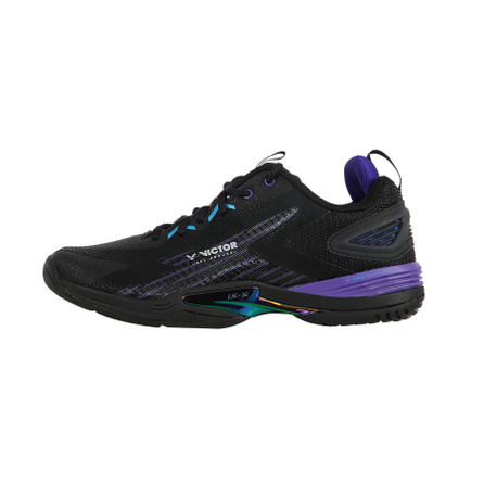 VICTOR Cushioning Anti Slip And Wear Resistant Breathable Coverage Low Top Badminton Shoes Unisex Black Purple