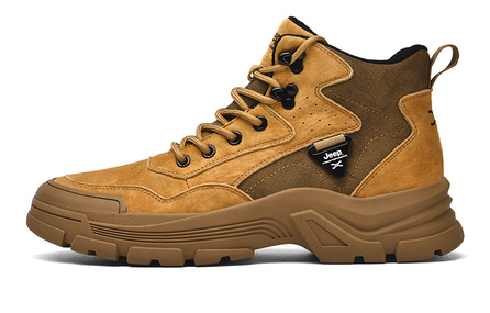 Jeep Breathable Warm Wear-Resistant Cushioning Short Outdoor Boots Unisex Earth Yellow