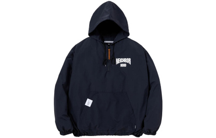 NEIGHBORHOOD SS23 Men's Letter Print Hooded Drawstring Loose Fit Long Sleeve Jacket