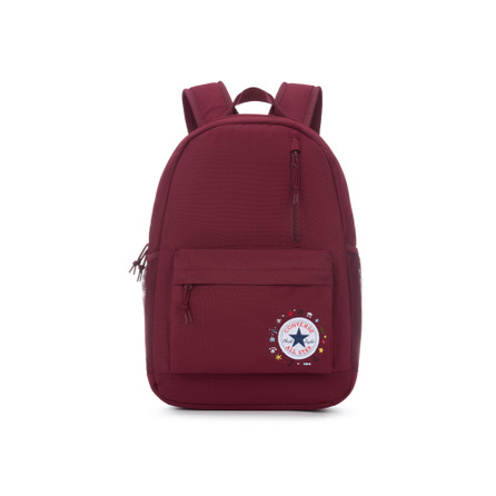 Custom Converse Embroidery Daisy Versatile Practical Backpack Polyester Double-Shoulder Bag Medium Unisex Couple Style Wine Red