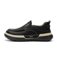 Jeep Vintage Minimalist Slip-On Daily Commute Business Versatile Thick Sole Rebound Comfortable Low-Top Casual Shoes Men's черное