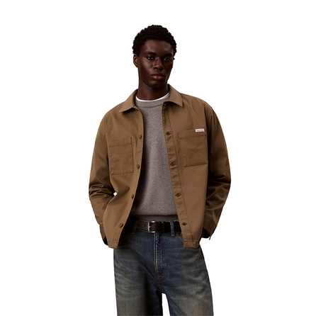 CALVIN KLEIN American Trendy Utility Style Pocket Loose Collar Shirt Men's