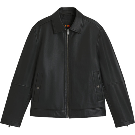 HUGO BOSS Regular Fit Solid Color Zip-Up Short Brand Logo Snap Button Jacket Coat Men's