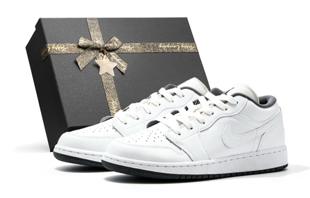 Custom Jordan Air Jordan 1 Leather Comfort Retro Low-Top Basketball Shoes Unisex White