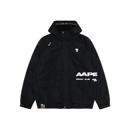Aape Letter Print Casual Hooded Jacket Coat Men's