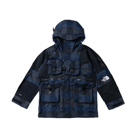 THE NORTH FACE Logo Hooded Hard Shell Long Sleeve Jacket Coat Men's Blue