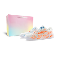 [Custom Sneakers] LiNing Fuzhou Gift Bag Edition American Graffiti Splash Ink Slip-Resistant Wear-Resistant Low-Top Skate Shoes Men's Orange Blue Оранжево-синий (подарочный пакет)