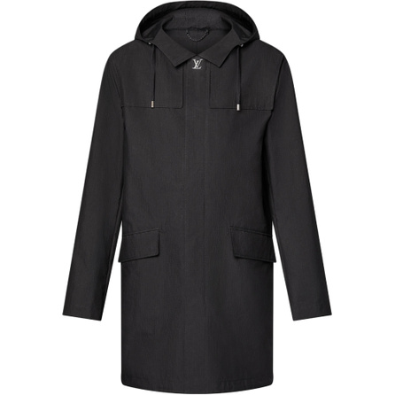 LOUIS VUITTON SS26 Drawstring Hem Back Slit Zip Hooded Parka Men's