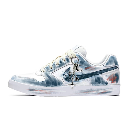 Custom Nike Air Force 1 Summer Cool Gradient Graffiti Campus Style Fresh Healing Valentine's Boyfriend Back-to-School Lightweight Breathable Low-Top Sneakers Unisex Ink Blue