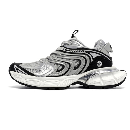 B.Duck SKYLINE Series Shadow Ripple High Aesthetics Paris Street Sport Casual Functional Retro Fashion Running Shoes Slightly Upturned Wide Shape Leg-Lengthening Thick Sole Height-Increasing Cushioned Breathable Lightweight Low-Top Dad Shoes Unisex