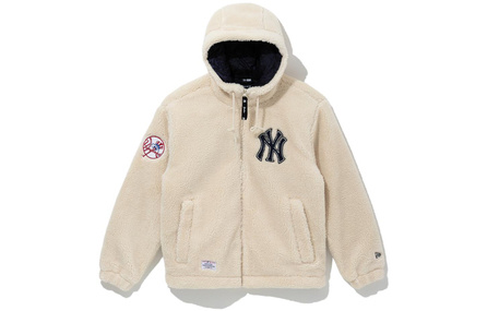 New Era Velvet Jackets Unisex Ivory White