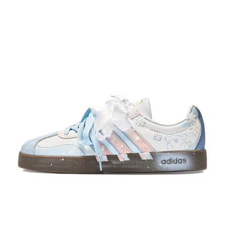 [Custom Sneakers] adidas neo VL Court 2.0 Dynamic Island Ice Cream Leather Simple Trendy Versatile Wear-Resistant Low-Top Skate Shoes Unisex Blue White