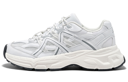 Kappa Anti Slip Wear Resistant Low Top Chunky Sneakers Unisex White Gray
