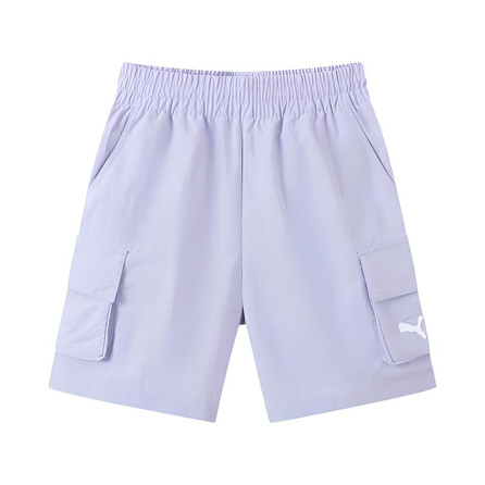 PUMA Sportstyle Series Cargo Style Fashion Trendy Mid-Rise Shorts Kids Purple 70101
