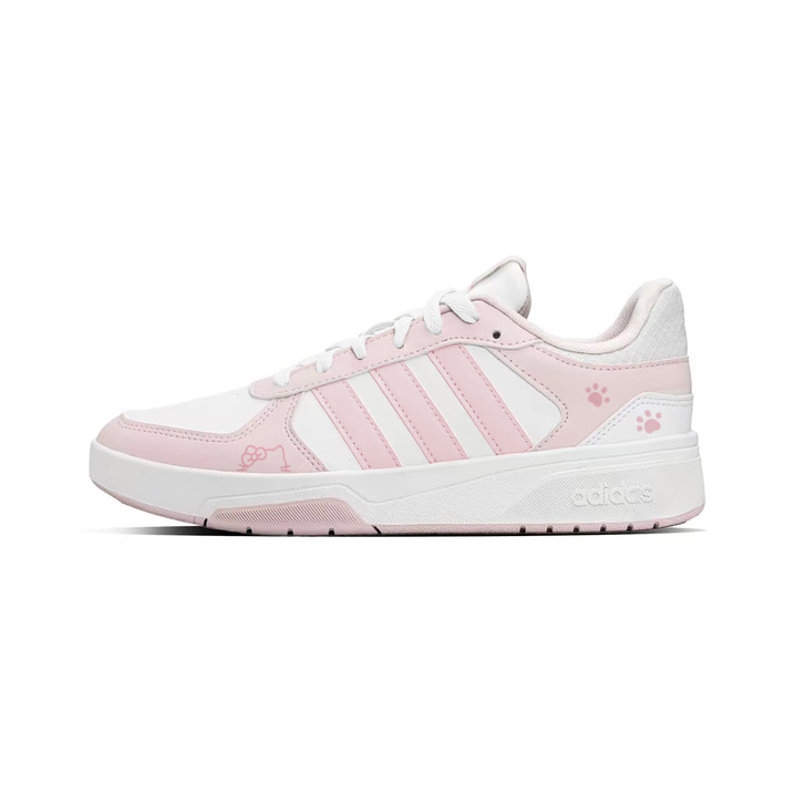 adidas Custom Sneakers COURTBEAT Star Joy Made Pink White Sweet Cat Fresh Sweet Simple Cute Energetic Couple Girlfriend Valentine's Style Low-Top Skate Shoes Unisex Pink