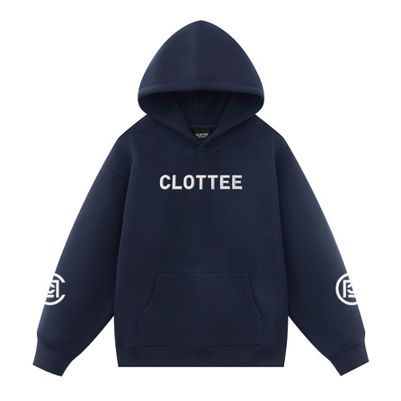 CLOT x CLOTTEE American Classic Vintage Streetwear Ten-Thousand Stitch Embroidery LOGO 420g Heavyweight Loose Structured Oversized Drop Shoulder Fall Winter Top Genderless Couple's Daily Casual Commute Pullover Hooded Sweatshirt Unisex