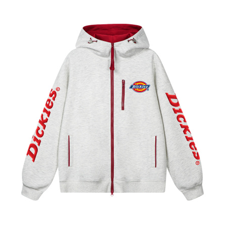 Dickies Preppy Style Cotton American High Street 3D Foam Letter LOGO Patchwork Color Block Design Multi-Pocket Trendy Skin-Friendly Soft Versatile Loose Casual Individual Zip Cardigan Sweatshirt Unisex