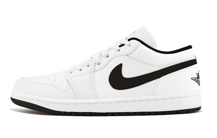 Jordan Custom Air Jordan 1 Hand-Painted Graffiti Classic Low-Top Sneakers Unisex Pure White