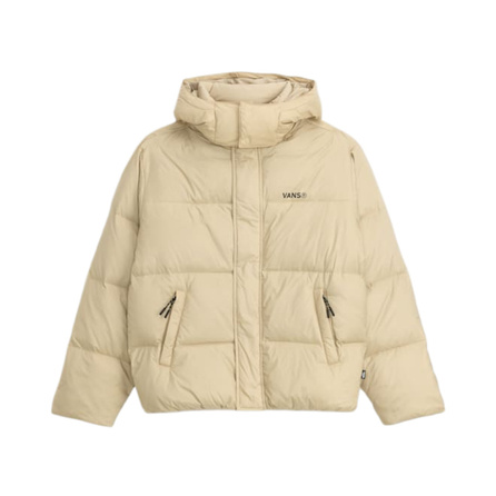Vans Hooded Long Sleeve Solid Skin-Friendly Down Jacket Unisex Beige