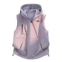 Jeep Casual Series American High Street Retro Workwear Style Vest Layering Daily Commute Mountain Outdoor Fishing Casual Minimalist Basic Hooded Vest Unisex фиолетовый