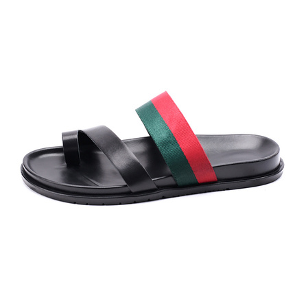 Brounvanm Slip-Resistant Slide Slippers Men's Red Green Woven