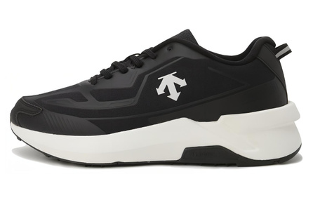 DESCENTE Cushioned Slip-Resistant Low-Top Casual Running Shoes Unisex Black White