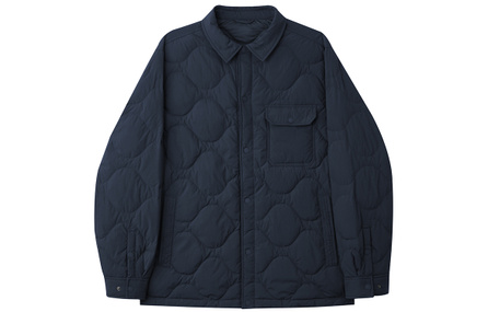 NAUTICA Textured Old Money Style Solid Color Long Sleeve Collar Regular Business Style Shirt Puffer Jacket Men's