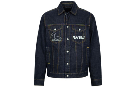 EVISU Denim Jackets Men Denim Blue