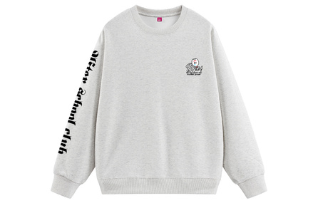 Disney Unisex American Vintage Creative Arm Letter Logo Print Loose Comfortable Casual Daily Commute High-Gram Heavy Cotton 300g Fleece-Lined Warm Soft Skin-Friendly Gender-Neutral Crew Neck Pullover Sweatshirt