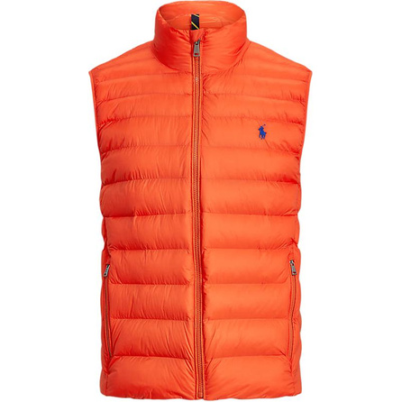 Polo Ralph Lauren Solid Stand Collar Zip Sleeveless Vest Men's Orange