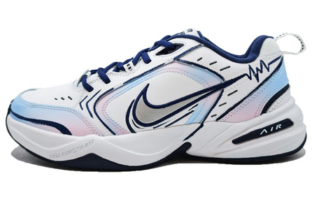 Custom SneakersNike Air Monarch 4 'Holographic Pulse' Hand-Painted Chunky Dad Shoes Men's White Blue Pink