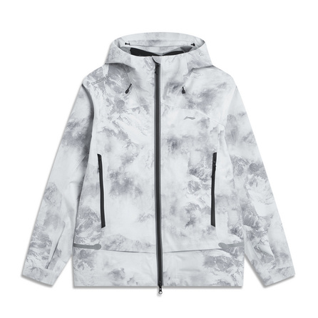 LiNing Outdoor CF Retro Casual Versatile Full Print Hooded Zipper Waterproof Windproof Breathable Jacket Men's