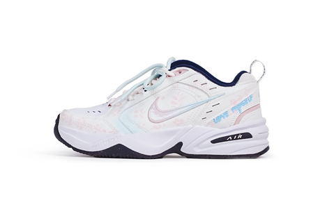 [Custom Sneakers] Nike Air Monarch 4 Sweet Girl Women's Cloud Flower Message Low-Top Dad Shoes Unisex Pink Blue