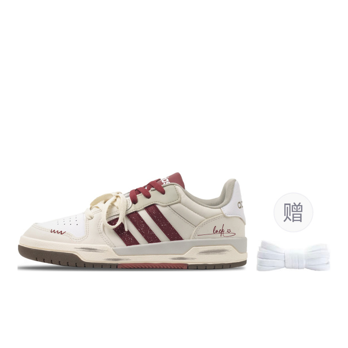 Custom Sneakersadidas ENTRAP Lucky Star Synthetic Leather Campus Style Hand-Painted Trendy Versatile Retro Comfort Niche Commute Deconstruction American Low-Top Skate Shoes Unisex White-Red